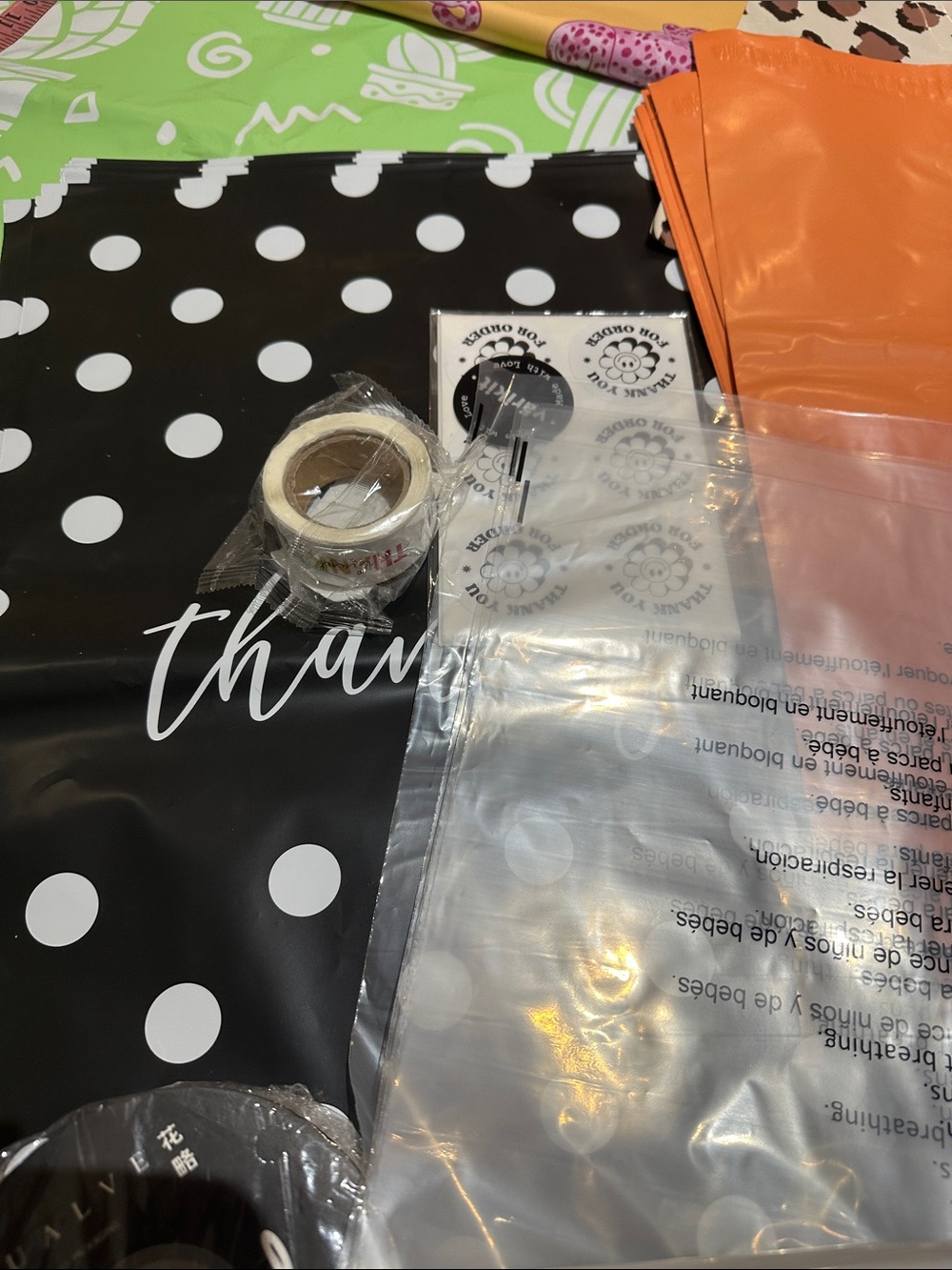 Poly mailers, Ribbon And Thank You Stickers Packaging Set - Picture 6 of 7